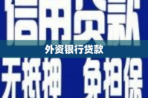 虎门外资银行贷款