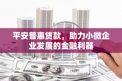 虎门平安普惠贷款，助力小微企业发展的金融利器