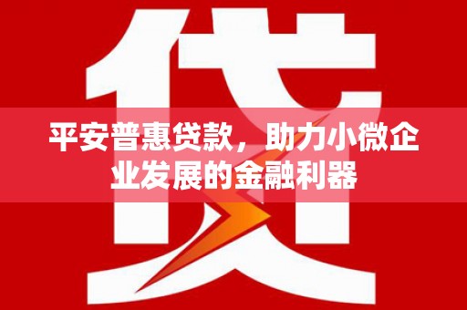 虎门平安普惠贷款，助力小微企业发展的金融利器